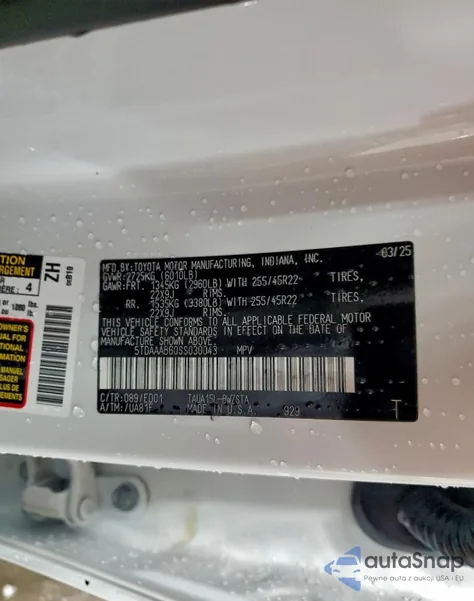 2025 Lexus Tx 350 Base z USA, uszkodzony, nr VIN 5TDAAAB60SS030043